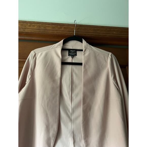 Adrianna Papell Women's Open-Front Asymmetrical Hem Blazer Jacket Pink Size S - Picture 2 of 8